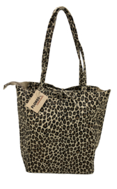 Luipaard Creme Vera Pelle wild leren shopper