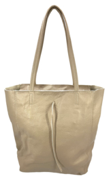 Beige Vera Pelle leren shopper