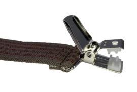 Ecru bretels met rode streep en extra sterke brede clips