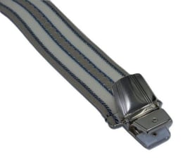 Cremé/Blauw breed gestreepte Bretels met extra sterke clips