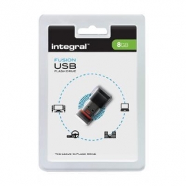 Integral USB flash drive: FD2-08G-MICRO - Zwart, Rood
