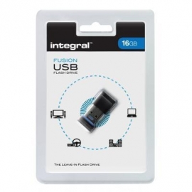 Integral USB flash drive: FD2-16G-MICRO - Zwart, Blauw