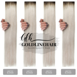 Flat hair weft #AB (artic Blonde)