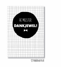 Ansichtkaart | Hé meester, dank je wel