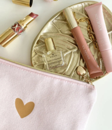 Cosmetic Bag - Etui  | Pink & a heart of GOLD