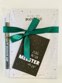 MEESTER | Notitieblok, pen & kaartje
