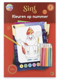 Sinterklaas kleuren op nummer