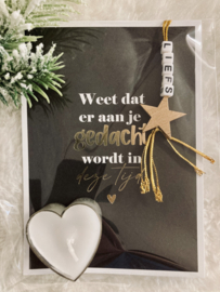 Cadeauset | Kaartje, Sleutelhanger & Kaarsje