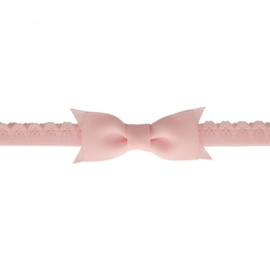 Newborn baby haarbandje met kanten strik | light pink |