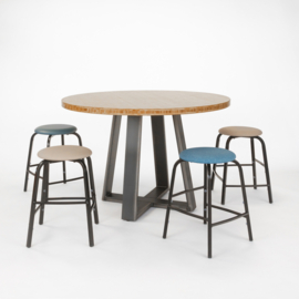 Tafel rond met stalen quatro onderstel