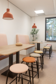 Kolompoottafel met wit HPL blad t.b.v Treinzit