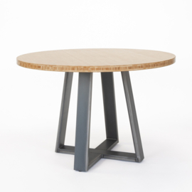 Tafel rond met stalen quatro onderstel