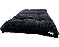 Boefje Fluweel Rib Zwart 70x100cm