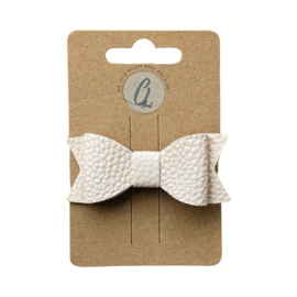 Alligatorclip leatherlook beige