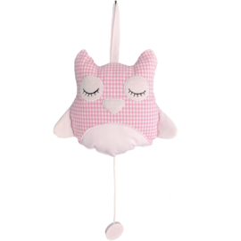 Muziekdoos uil roze