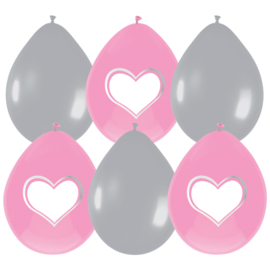 Ballonnen Star/Hart roze