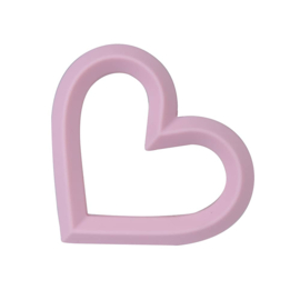 Silicone teether heart pink