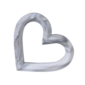 Silicone teether heart white/marble 