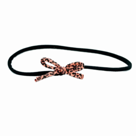 Babyhaarbandje soft elas panter knoopstrik