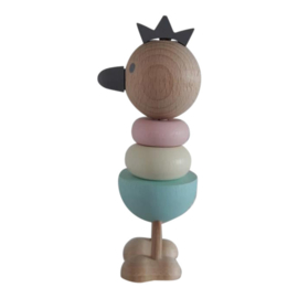 wooden stacking toy chicken - pastel