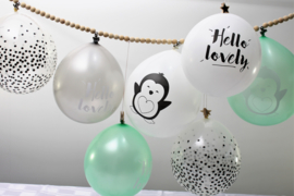 Balloons 'Hello Lovely" Penguin black and mint