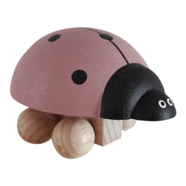 wooden ladybug - dusty pink