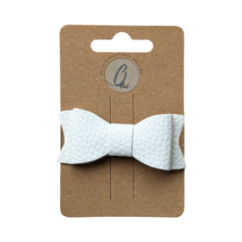 Alligatorclip Leatherlook ivory