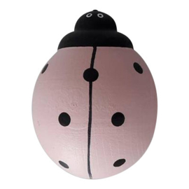 wooden ladybug - light pink