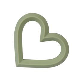 Silicone teether heart green