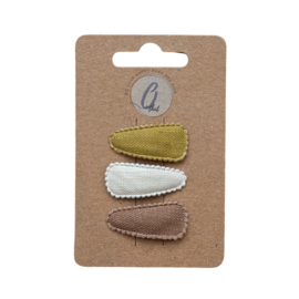Babyhaarclipje Curry/creme/coffee