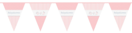 Babyshower vlaggenlijn roze