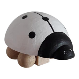 wooden ladybug - white