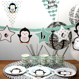 Flagline "Hello Lovely" Penguin in black and mint