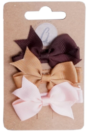 Alligatorclipjes grosgrain Naturel (3 stuks)