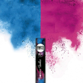 Holi powder shooter gender reveal blauw