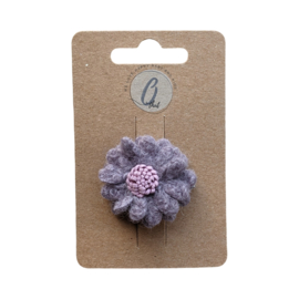 Babyhaarclipje vilten bloem bouclé dusty rose