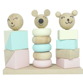 Wooden stacking towers pastel