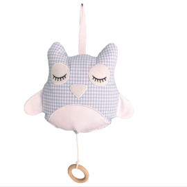 Muziekdoos uil blauw