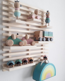 wooden stacking toy chicken - pastel