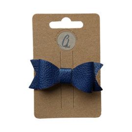 Alligatorclip Leatherlook navy