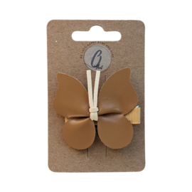 Alligatorclip butterfly leatherlook Sahara