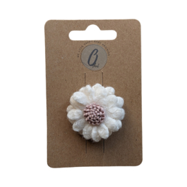 Babyhaarclipje vilten bloem bouclé ivoor