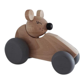 wooden mouse in car - natural