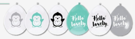 Ballonnen "Hello Lovely Pinguïn" zwart/mint