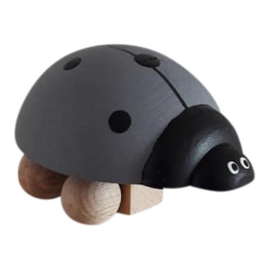 wooden ladybug - grey