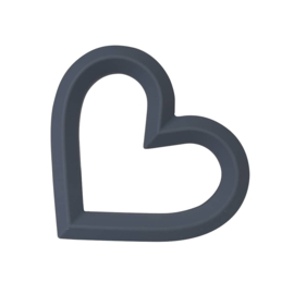 Silicone teether heart grey