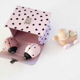 wooden ladybug - dusty pink