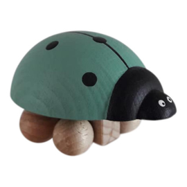 wooden ladybug - green