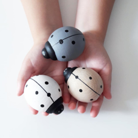 wooden ladybug - grey