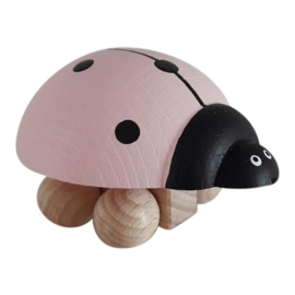 wooden ladybug - light pink